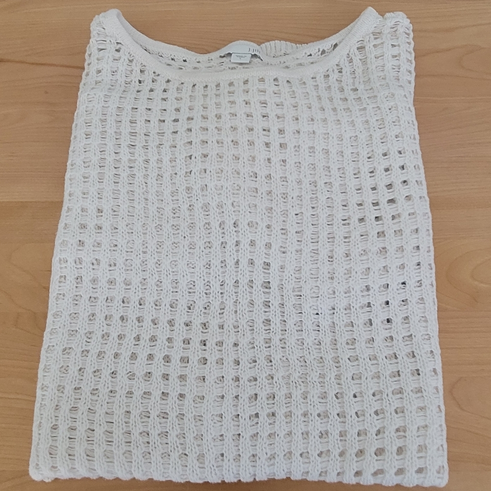 J.JILL | 3/4 SL FISHNET KNIT SWEATER, SZ L - Picture 6 of 12